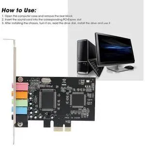 ASHATA PCIe Sound Card, 5.1 Internal Sound Card for PC 7 /Vista/XP 32/64 bit with Low Bracket, 3D Stereo PCI e Audio Card ASHATA PCIe Sound Card, 5.1 Internal Sound Card for PC 7 /Vista/XP 32/64 bit with Low Bracket, 3D Stereo PCI e Audio Card