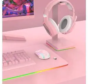 RGB Wireless Gaming Mouse, Pink, Rechargeable, Ergonomic Design, Adjustable DPI, Compatible with Windows, Mac RGB Wireless Gaming Mouse, Pink, Rechargeable, Ergonomic Design, Adjustable DPI, Compatible with Windows, Mac