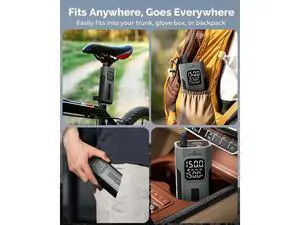 Tire Inflator Portable Air Compressor, 1 Min Fast Inflation Cordless Bike Pump with Digital Pressure Gauge LED Light, 150 PSI Electric Air Pump for Car Tires, Bicycle, Motorcycle, Ball (Grey) Tire Inflator Portable Air Compressor, 1 Min Fast Inflation Cordless Bike Pump with Digital Pressure Gauge LED Light, 150 PSI Electric Air Pump for Car Tires, Bicycle, Motorcycle, Ball (Grey)