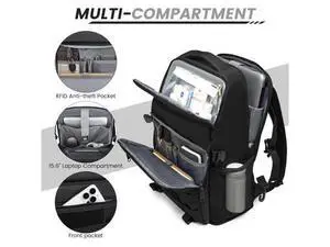Lunch Backpack, Insulated Cooler Backpack Removable Lunch Box for Men Women, 15.6 Inches RFID Blocking Laptop Backpack Lunch Bag for Work Travel Black Lunch Backpack, Insulated Cooler Backpack Removable Lunch Box for Men Women, 15.6 Inches RFID Blocking Laptop Backpack Lunch Bag for Work Travel Black
