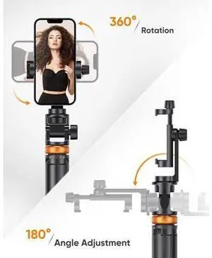 EUCOS 62" Phone Tripod, Tripod for iPhone & Selfie Stick Tripod with Remote, Extendable Phone Tripod Stand & Travel Tripod, Solidest Cell Phone Tripod Compatible with iPhone/Android EUCOS 62" Phone Tripod, Tripod for iPhone & Selfie Stick Tripod with Remote, Extendable Phone Tripod Stand & Travel Tripod, Solidest Cell Phone Tripod Compatible with iPhone/Android