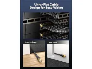 Cat 8 Ethernet Cable 30 FT Flat, High Speed 40Gbps 2000Mhz Braided Internet Cable with Gold Plated RJ45 Network LAN Cable SSTP, Heavy Duty Ethernet Cord Compatible for PS4/5, for Modems, PC/Laptop Cat 8 Ethernet Cable 30 FT Flat, High Speed 40Gbps 2000Mhz Braided Internet Cable with Gold Plated RJ45 Network LAN Cable SSTP, Heavy Duty Ethernet Cord Compatible for PS4/5, for Modems, PC/Laptop