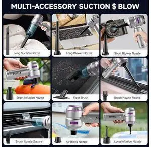 Handheld Vacuum Cordless, Car Vacuum Cleaner with Brushless Motor, Strong Suction Vacuum & Compressed Air Dusters with LED Light, Type C Port, Wireless Mini Portable Hand Vacuum Blower for Home, Pet Handheld Vacuum Cordless, Car Vacuum Cleaner with Brushless Motor, Strong Suction Vacuum & Compressed Air Dusters with LED Light, Type C Port, Wireless Mini Portable Hand Vacuum Blower for Home, Pet