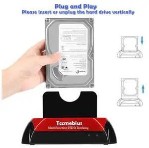 Tccmebius USB 2.0 Hard Drive Docking Station, TCC-S867-US USB 2.0 to 2.5 3.5 Inch SATA IDE Dual Slots Reader External Enclosure, for 2.5" 3.5" IDE SATA I/II/III HDD SSD Tccmebius USB 2.0 Hard Drive Docking Station, TCC-S867-US USB 2.0 to 2.5 3.5 Inch SATA IDE Dual Slots Reader External Enclosure, for 2.5" 3.5" IDE SATA I/II/III HDD SSD