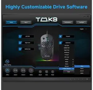 TMKB Falcon M1SE Ultralight Honeycomb Gaming Mouse, High-Precision 12800DPI Optical Sensor, 6 Programmable Buttons, Customizable RGB, Drag-Free Paracord, Ergonomic Wired Gaming Mouse - Matte Black TMKB Falcon M1SE Ultralight Honeycomb Gaming Mouse, High-Precision 12800DPI Optical Sensor, 6 Programmable Buttons, Customizable RGB, Drag-Free Paracord, Ergonomic Wired Gaming Mouse - Matte Black