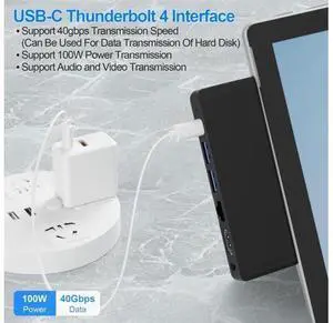 Surface Pro 9/Pro 11 Hub Docking Station with 4K HDMI, Thunerbolt 4(8K Video+40Gbps+100W Power), 100M Ethernet, USB3.0, SD TF Card Slot, 3.5mm Audio, Triple Display for Surface Pro 9/Pro X Accessories Surface Pro 9/Pro 11 Hub Docking Station with 4K HDMI, Thunerbolt 4(8K Video+40Gbps+100W Power), 100M Ethernet, USB3.0, SD TF Card Slot, 3.5mm Audio, Triple Display for Surface Pro 9/Pro X Accessories
