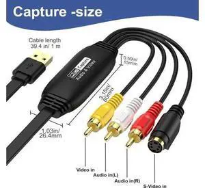 VHS to Digital Converter 1080P Video Capture Card Device AV to USB Converter RCA to USB Converter for VHS VCR Hi8 to Digital for Tape Player Camcorder PC TV Windows Mac OS (Male) VHS to Digital Converter 1080P Video Capture Card Device AV to USB Converter RCA to USB Converter for VHS VCR Hi8 to Digital for Tape Player Camcorder PC TV Windows Mac OS (Male)