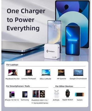 Mac Book Pro Charger 100W USB C Charger GaN Foldable Compact Wall Fast Charger for MacBook Air iPhone 16 15 Series Galaxy iPad Pro and All USB-C Devices 6.6ft Type C Cable Mac Book Pro Charger 100W USB C Charger GaN Foldable Compact Wall Fast Charger for MacBook Air iPhone 16 15 Series Galaxy iPad Pro and All USB-C Devices 6.6ft Type C Cable