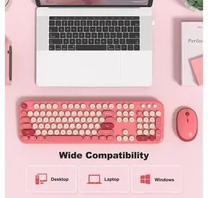 KNOWSQT Wireless Keyboard and Mouse Combo - Lovely Red Rainbow Full-Sized Typewriter Colorful Keyboards, Round Keycap USB Plug Play Retro Cute Keyboards for Windows, Laptop, PC, Desktop, Computer KNOWSQT Wireless Keyboard and Mouse Combo - Lovely Red Rainbow Full-Sized Typewriter Colorful Keyboards, Round Keycap USB Plug Play Retro Cute Keyboards for Windows, Laptop, PC, Desktop, Computer