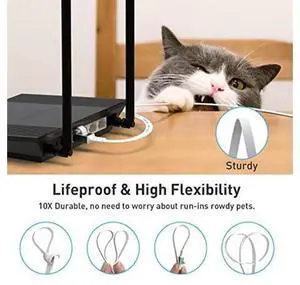 (Cat 6a 50 Ft + Cat 6a 100 Ft) Ethernet Cable,Durable Flat Internet Network LAN Cable with 1.5Ft Short Patch Cord, Slim High Speed Gigabit Computer Wire with RJ45 Connectors (Cat 6a 50 Ft + Cat 6a 100 Ft) Ethernet Cable,Durable Flat Internet Network LAN Cable with 1.5Ft Short Patch Cord, Slim High Speed Gigabit Computer Wire with RJ45 Connectors