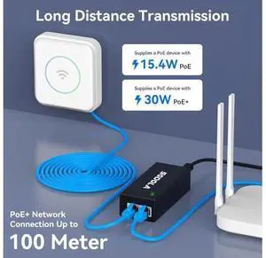2.5Gb PoE Injector,30W Power Over Ethernet PoE Injector Adapter, Convert Non-PoE to PoE Adapter 10/100/1000/2.5G RJ-45, 802.3 af/at, Plug&Play up to 100 Meters (325 Feet) 2.5Gb PoE Injector,30W Power Over Ethernet PoE Injector Adapter, Convert Non-PoE to PoE Adapter 10/100/1000/2.5G RJ-45, 802.3 af/at, Plug&Play up to 100 Meters (325 Feet)