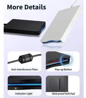 Floppy Disk Reader, 3.5 inch External Floppy Disk Drive with USB Type-C, Portable FDD Floppy Disk Drive for Laptop PC Windows 11/10/8/7/2000/XP Floppy Disk Reader, 3.5 inch External Floppy Disk Drive with USB Type-C, Portable FDD Floppy Disk Drive for Laptop PC Windows 11/10/8/7/2000/XP