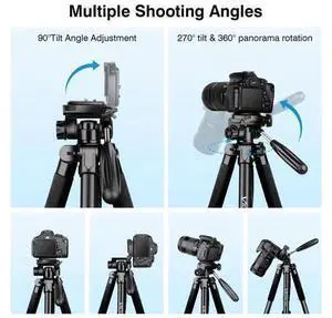 Tripod for Camera, 72" Tall Camera Tripod Monopod with Remote, Professional Heavy Duty Compact Camera Stand for Phone,DSLR, Spotting Scope, Telescope, Binocular Tripod for Camera, 72" Tall Camera Tripod Monopod with Remote, Professional Heavy Duty Compact Camera Stand for Phone,DSLR, Spotting Scope, Telescope, Binocular