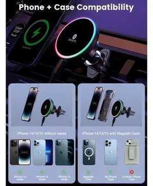 for Magsafe Car Mount Charger-15W Wireless Car Charger-Magnetic Car Phone Holder for Dash Air Vent-LED RGB HandsFree Car Mount Fast Car Charger for iPhone 14/13/12 Series for Magsafe Car Mount Charger-15W Wireless Car Charger-Magnetic Car Phone Holder for Dash Air Vent-LED RGB HandsFree Car Mount Fast Car Charger for iPhone 14/13/12 Series