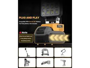 20V Cordless LED Work Light Compatible with DeWALT Batteries: 70W 7000LM Flashlight with Low Voltage Protection, 20V Tools Flood Light for Job Site, Construction & Camping, Battery Not Included 20V Cordless LED Work Light Compatible with DeWALT Batteries: 70W 7000LM Flashlight with Low Voltage Protection, 20V Tools Flood Light for Job Site, Construction & Camping, Battery Not Included