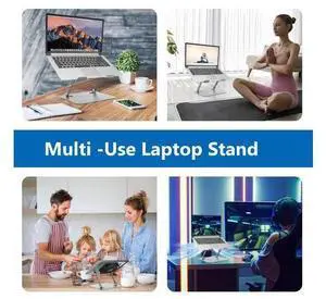 Laptop Cooling Stand with Fan and One Key Switch - Ergonomic Adjustable Height Desk Stand for All 10-16 Laptops & Tablets Laptop Cooling Stand with Fan and One Key Switch - Ergonomic Adjustable Height Desk Stand for All 10-16 Laptops & Tablets