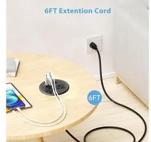 Desktop Power Grommet 90mm/3.5", Desk Power Outlet Socket Recessed Power Strip with 2 AC Outlet, PD 20W Fast Charging USB-C Port - Flush-Mount for Desktop, Table, Kitchen, Office Desk Outlet Desktop Power Grommet 90mm/3.5", Desk Power Outlet Socket Recessed Power Strip with 2 AC Outlet, PD 20W Fast Charging USB-C Port - Flush-Mount for Desktop, Table, Kitchen, Office Desk Outlet