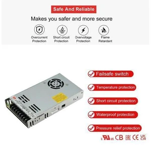 Mean Well LRS-350-12 350W Single Output Switching Power Supply 12V 29A, 90-132/180-264VAC Input, Industrial Grade, UL Certified, for Automation, Control Systems Mean Well LRS-350-12 350W Single Output Switching Power Supply 12V 29A, 90-132/180-264VAC Input, Industrial Grade, UL Certified, for Automation, Control Systems