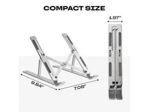 Laptop Stand Adjustable 7-Level Foldable Aluminum Riser, Portable Laptop Holder for Desk, Compatible with 9-15.6 Inch Laptops, Ergonomic & Sturdy Laptop Stand Adjustable 7-Level Foldable Aluminum Riser, Portable Laptop Holder for Desk, Compatible with 9-15.6 Inch Laptops, Ergonomic & Sturdy