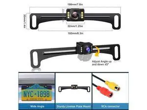 GLK Backup Camera Rear View Camera AHD 1080P Night Vision Reverse Camera, License Plate Backup Camera with 6 LED Lights,170 Degree Wide View Angle, IP69K Waterproof, for 12-24V Pickup Car Truck RV SUV GLK Backup Camera Rear View Camera AHD 1080P Night Vision Reverse Camera, License Plate Backup Camera with 6 LED Lights,170 Degree Wide View Angle, IP69K Waterproof, for 12-24V Pickup Car Truck RV SUV