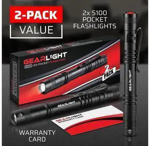 S100 LED Pocket Pen Light- 2 Small Compact Flashlights with Clip for Tight Spaces Police Inspection Nurses & Medical Use S100 LED Pocket Pen Light- 2 Small Compact Flashlights with Clip for Tight Spaces Police Inspection Nurses & Medical Use