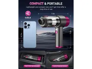 EYYA Handheld Car Vacuum Cleaner Cordless, 15000PA High Power Car Vacuum Cleaner & Air Duster, 4-in-1 Portable Mini Car Vacuum Cleaner with LED Light, Hand Held Vacuum Cleaner for Car Home Office EYYA Handheld Car Vacuum Cleaner Cordless, 15000PA High Power Car Vacuum Cleaner & Air Duster, 4-in-1 Portable Mini Car Vacuum Cleaner with LED Light, Hand Held Vacuum Cleaner for Car Home Office