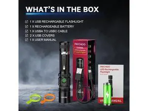 Rechargeable Flashlights High Lumens Double Switch S3000L LED Flashlight Super Bright 5 Modes Zoomable Waterproof EDC Flashlights for Home Emergncies Camping(Battery Included) Rechargeable Flashlights High Lumens Double Switch S3000L LED Flashlight Super Bright 5 Modes Zoomable Waterproof EDC Flashlights for Home Emergncies Camping(Battery Included)