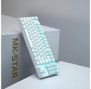 MageGee Mechanical Gaming Keyboard with Blue Switch, Compact 87 Keys Wired Computer Keyboard for Windows Laptop PC Gamer, LED Ice Blue Backlit, White MageGee Mechanical Gaming Keyboard with Blue Switch, Compact 87 Keys Wired Computer Keyboard for Windows Laptop PC Gamer, LED Ice Blue Backlit, White