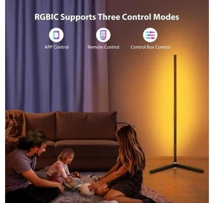 RGB Corner Floor Lamp, Bluetooth APP and Remote Control Music Sync LED Modern Floor Lamp for Living Room, Light Timing, 398 Dimmable Modes, 64.5" RGB Color Changing Mood Lighting RGB Corner Floor Lamp, Bluetooth APP and Remote Control Music Sync LED Modern Floor Lamp for Living Room, Light Timing, 398 Dimmable Modes, 64.5" RGB Color Changing Mood Lighting