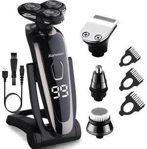 Electric Razor for Men Shaver Rechargeable Waterproof Rotary for Shaving with Nose Trimmer Sideburns Trimmer Face Cleaning Brush Electric Razor for Men Shaver Rechargeable Waterproof Rotary for Shaving with Nose Trimmer Sideburns Trimmer Face Cleaning Brush