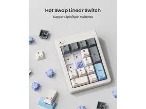 Kisnt FD17 Wireless Mechanical Number Pad, Bluetooth 5.0& 2.4G Dual Mode Numeric Keypad, 17 Keys Hot Swappable Numpad with PBT Keycaps for Laptop/PC/TKL Keyboards(Beige, Linear Switch) Kisnt FD17 Wireless Mechanical Number Pad, Bluetooth 5.0& 2.4G Dual Mode Numeric Keypad, 17 Keys Hot Swappable Numpad with PBT Keycaps for Laptop/PC/TKL Keyboards(Beige, Linear Switch)