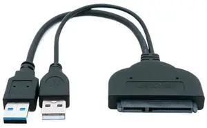 USB 3.0 to SATA 22 pin Adapter Cable for 2.5/3.5 inch HDD External Power Hard Drive Converter USB 3.0 to SATA 22 pin Adapter Cable for 2.5/3.5 inch HDD External Power Hard Drive Converter