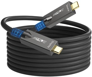 33FT USB C Fiber Optic Cable Full-Featured, 10Gbps, 4K@60Hz Video, PD 60W, DP 1.4 Alt Mode USB 3.2 Active Optical Cable with German SiliconLine Chip, for Docking/Video Conference/4K Logitech Camera/VR 33FT USB C Fiber Optic Cable Full-Featured, 10Gbps, 4K@60Hz Video, PD 60W, DP 1.4 Alt Mode USB 3.2 Active Optical Cable with German SiliconLine Chip, for Docking/Video Conference/4K Logitech Camera/VR