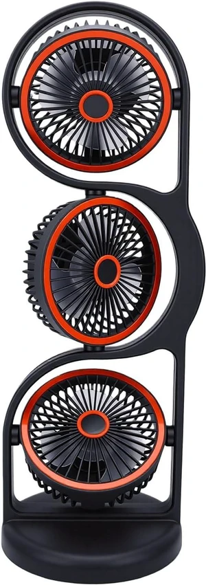 Naroote Desk Fan USB Rechargeable Table Fan ABS 3 Head Design 5 Speed Settings with Light 360 Airflow 3600mAh Battery for Study Work Outdoor Use (Grey) Naroote Desk Fan USB Rechargeable Table Fan ABS 3 Head Design 5 Speed Settings with Light 360 Airflow 3600mAh Battery for Study Work Outdoor Use (Grey)