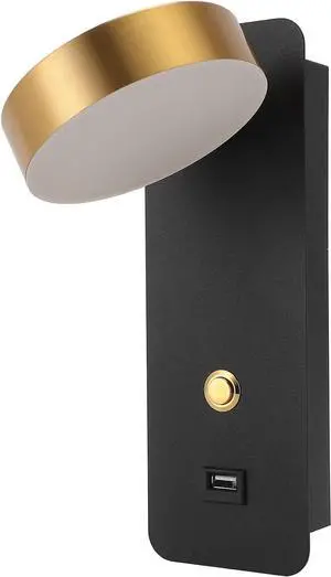 aqxreight LED Bedside Wall Lamp with 3 Color Temperatures Rotatable Metal Reading Light and USB Charging Port 85 265V aqxreight LED Bedside Wall Lamp with 3 Color Temperatures Rotatable Metal Reading Light and USB Charging Port 85 265V