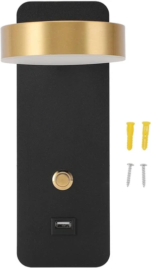LED Bedside Wall Lamp 3 Color Temperature Rotatable Adjustable Metal Reading Light with USB Charging Port 85-265V LED Bedside Wall Lamp 3 Color Temperature Rotatable Adjustable Metal Reading Light with USB Charging Port 85-265V