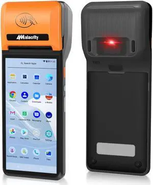 Alacrity Handheld Mobile POS PDA Terminal, 1D 2D Scan Module, 58mm Receipt Printer, Android 12, 5.9" Touch Screen Supports 4G WiFi Bluetooth, Perfect to Manage Queues, Online, Mobile & Takeaway Orders Alacrity Handheld Mobile POS PDA Terminal, 1D 2D Scan Module, 58mm Receipt Printer, Android 12, 5.9" Touch Screen Supports 4G WiFi Bluetooth, Perfect to Manage Queues, Online, Mobile & Takeaway Orders