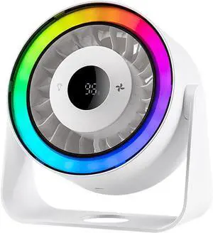 5 Speed Quiet Table Fan with Colorful Light Low Noise Desktop High Speed Portable Air Coolers Tool for Offices Home Desktop Circulating 5 Speed Quiet Table Fan with Colorful Light Low Noise Desktop High Speed Portable Air Coolers Tool for Offices Home Desktop Circulating