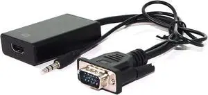 Value 12993117 Cable VGA/Audio to HDMI Adapter 0.15 m Black Value 12993117 Cable VGA/Audio to HDMI Adapter 0.15 m Black