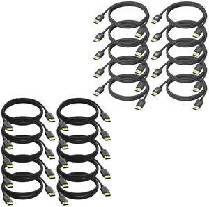 4K DisplayPort Cable & 8K DP Display Port 1.4 Cable 10FT 10-Pack Bundle, 4K@60Hz/2K@165Hz & 8K@60Hz/4K@240Hz, 21.6Gbps & 32.4Gbps, PC Monitor Graphics Card 4K DisplayPort Cable & 8K DP Display Port 1.4 Cable 10FT 10-Pack Bundle, 4K@60Hz/2K@165Hz & 8K@60Hz/4K@240Hz, 21.6Gbps & 32.4Gbps, PC Monitor Graphics Card