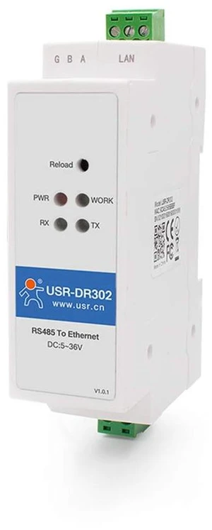 DR302 DIN-Rail Serial Server RS485 Serial to Ethernet Converter Module with Adapter DR302 DIN-Rail Serial Server RS485 Serial to Ethernet Converter Module with Adapter