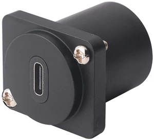 USB USBC Type C Typec Female to Female F-F Panel Mount Extention Round Metal Adapter(Black) USB USBC Type C Typec Female to Female F-F Panel Mount Extention Round Metal Adapter(Black)