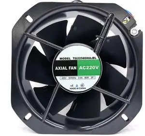 for TG22580HA2BL 220V 0.40A 80W 225X225X80MM 2-Wire Cooling Fan for TG22580HA2BL 220V 0.40A 80W 225X225X80MM 2-Wire Cooling Fan