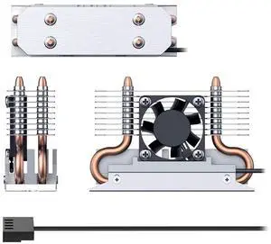 Powerful for M.2 NVMe 2280 SSD Cooler with 4 Pure Copper Heatpipes Built in Fan for M.2 NVMe 2280 Disk Heat Radiat Powerful for M.2 NVMe 2280 SSD Cooler with 4 Pure Copper Heatpipes Built in Fan for M.2 NVMe 2280 Disk Heat Radiat
