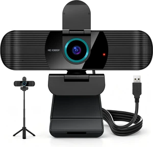 Pro HD 1080p/30fps Webcam with Tripod, External USB Camera for PC/Laptop Pro HD 1080p/30fps Webcam with Tripod, External USB Camera for PC/Laptop