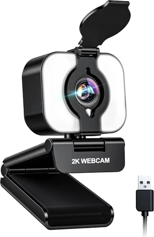 Atatat 2K Webcam for PC with Light, Microphone, Privacy Cover Atatat 2K Webcam for PC with Light, Microphone, Privacy Cover