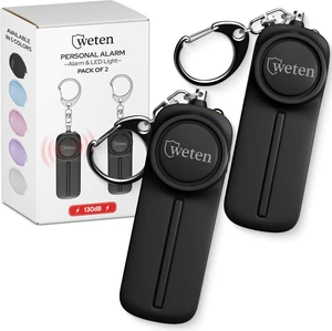Personal Safety Alarm Keychain for Women, 130dB Siren, 2 Pack Black Personal Safety Alarm Keychain for Women, 130dB Siren, 2 Pack Black