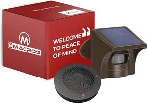 eMACROS 1/2 Mile Solar Wireless Driveway Alarm, 1 Receiver & 1 Sensor eMACROS 1/2 Mile Solar Wireless Driveway Alarm, 1 Receiver & 1 Sensor