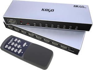 KAGO 8-Port 4K@60Hz HDMI Switcher Box with IR Remote KAGO 8-Port 4K@60Hz HDMI Switcher Box with IR Remote
