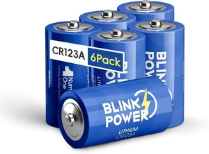 Blinkspower CR123A 3V Lithium Battery 6 Pack, 1700mAh 3 Volt 123 Batteries, Longest Lasting for Flashlight and Security DeviceNon-Rechargeable